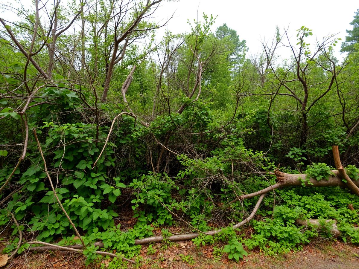 Before: Overgrown Lot → Forestry Mulched